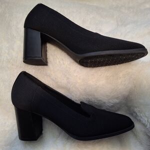 Adrienne Vittadini Elegant Black Women's Block Heel Shoes Size 8.5